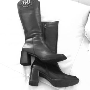 HARLEY-DAVIDSON BLACK MOTORCYCLE BOOTS